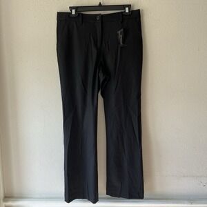 Talbots Curvy Woven In Italy Windsor Wide Leg Wool Black Dress Pant Slack 8P New